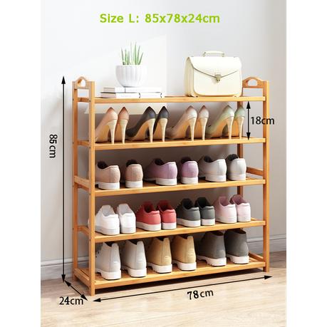 Bestby - 5-Tier/4-Tier Bamboo Shoe Rack/ Shoe Storage Organizer - 85cm - 85.0 cm - Image 3