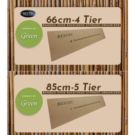 Bestby - 5-Tier/4-Tier Bamboo Shoe Rack/ Shoe Storage Organizer - 85cm - 85.0 cm - Image 4