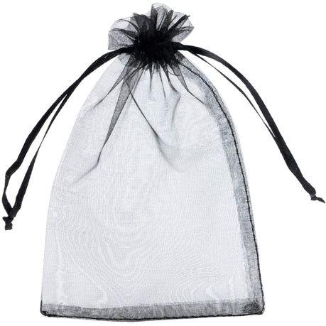 Bestby - Bulk 50pcs Organza Bags - 10x14cm - Black - Black