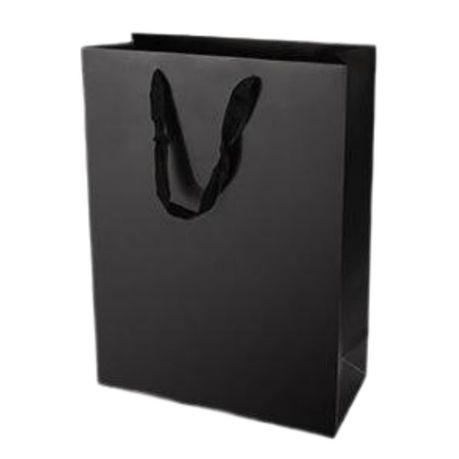 Premium Paper Gift Bags (12 Pack) -M(20*9.5*28CM) - Black