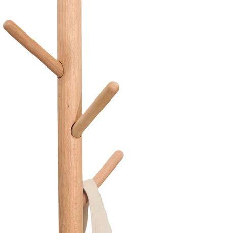 Solid Beech Wood Coat Hanger with 8 Hooks - Walnut Color - Image 3