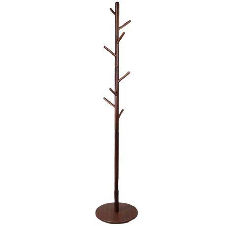 Solid Beech Wood Coat Hanger with 8 Hooks - Walnut Color - Image 4