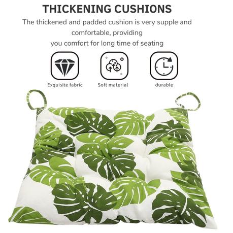 Bestby - Square Chair Seat Patio Cushion (50x50x9cm) - White Triangle