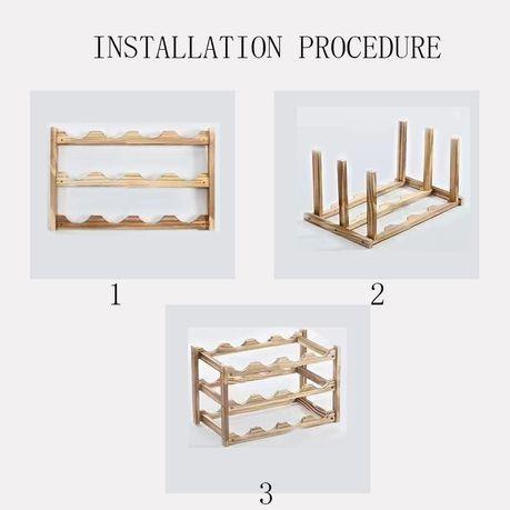 3-Tier Wooden Wine Rack for 12 Bottles of Wine - Image 3