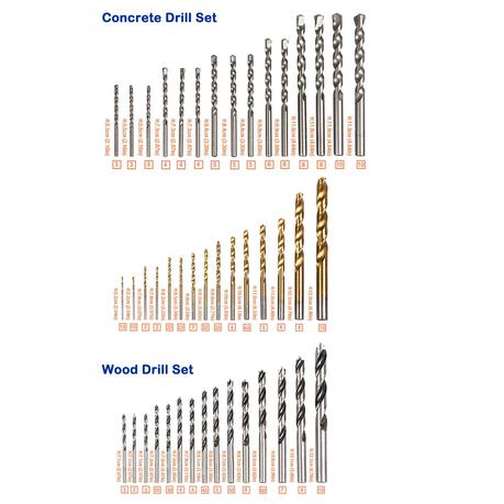 Horusdy - 45 Piece Drill Bit Set for Woodworking/Construction/Metal
