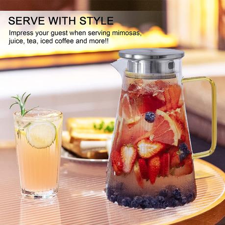 2L Borosilicate Glass Jug for Cold or Hot Drink /Water