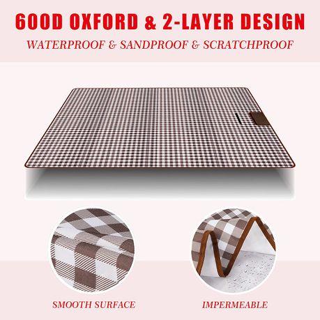 Bestby - 2x2m Extra Large Outdoor Camping Picnic Beach Mat/Blanket - Yellow White