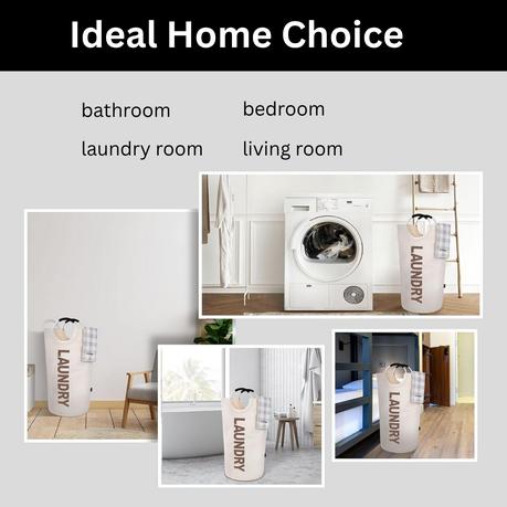 90L Extra Large Collapsible Laundry Basket - Light Cyan - Image 5