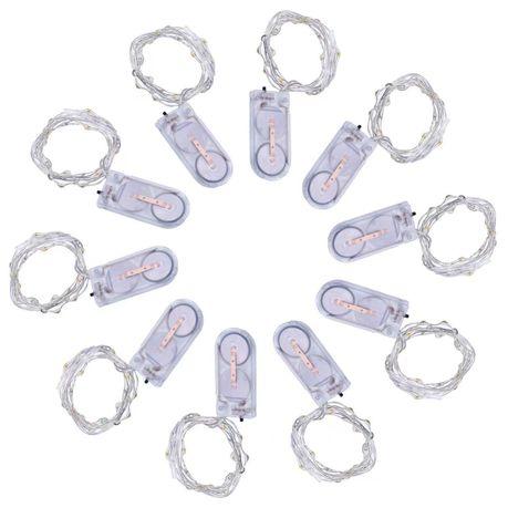 LED String Fairy Lights With Batteries (10 Pack) - 3m x 30 Bulbs - Warm White