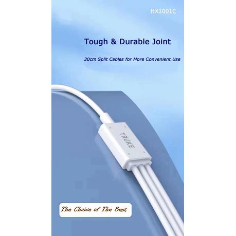 TRUKE 3 in 1 Fast Charging Data Cable (2 Pack) - 1.2 Meter - Image 5