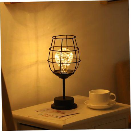 Iron Art Wine Glass Led Table Lamp Powered by Battery - Image 3