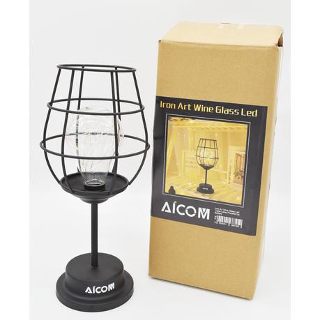 Iron Art Wine Glass Led Table Lamp Powered by Battery - Image 5