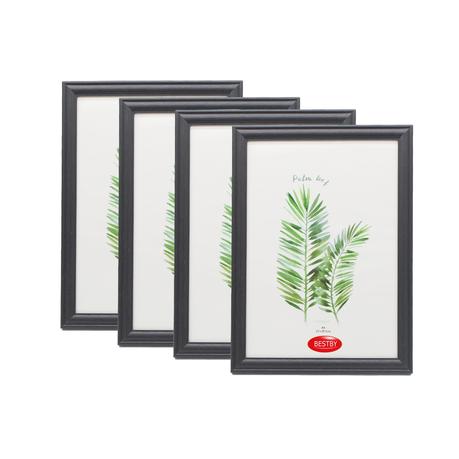 Bestby- 4pcs A4 Wooden Picture Frames with Real Glass for Photo/Certificate