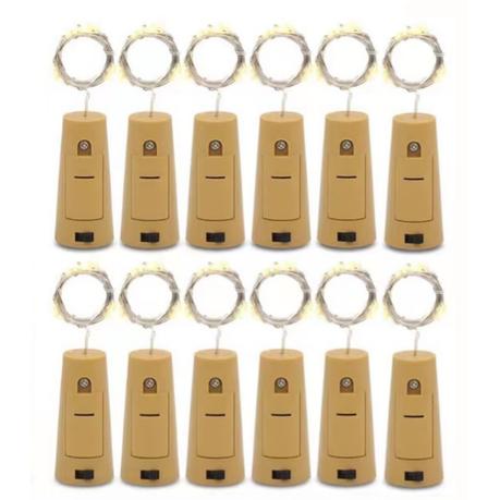 AICOM Bottle Cork LED Fairy String Lights for Decorations(12 Pack) - Warm White
