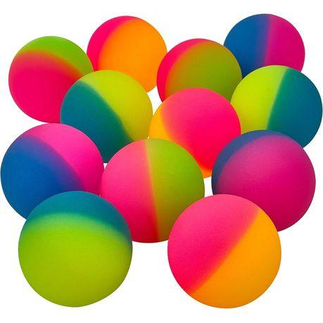 BESTBY - Bulk Pieces Rainbow Color Bouncy Balls in Plastic Canister - 2.8 cm