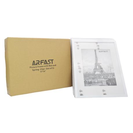 ARFAST - 11"x14" Picture Frame with Mat and Spring Clips(Set of 5) - Black - Image 11
