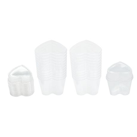 Clear Dessert Cups with Lids 25 Pack - Heart-Shaped