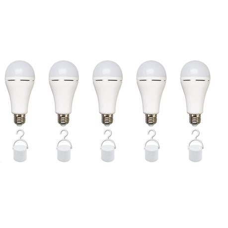 AICOM 15W Rechargeable Emergency Light Bulb(5 Pack) - Screw in