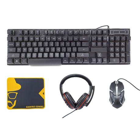 AICOM- 4 In 1 RBG Gaming Keyboard With Mouse and Headphone