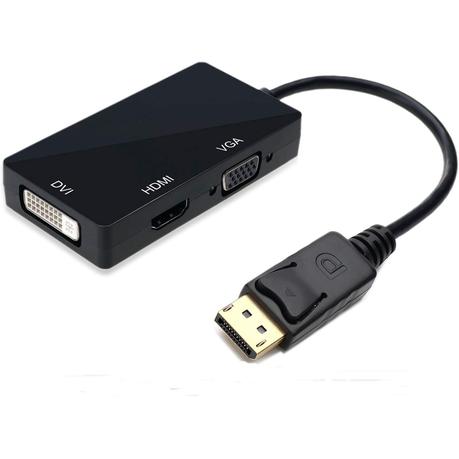 AICOM - DP Male to HDMI/DVI/VGA Female 3-in-1 Adapter Converter Cable