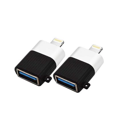 AICOM - Lightning Male to USB Female Adapter (2 Pack)