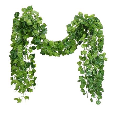 Bestby - 12 Strands Artificial Vine Leaves Hanging Green Leaves - Grape