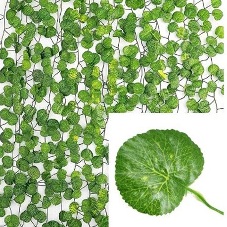 Bestby - 12 Strands Artificial Vine Leaves Hanging Green Leaves - Malus Spectabilis
