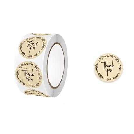 Bestby - 1000pcs 35mm Round Garland Thank You Stickers for Packaging