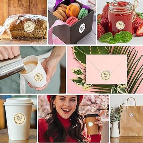 Bestby - 1000pcs 35mm Round Garland Thank You Stickers for Packaging - Image 4