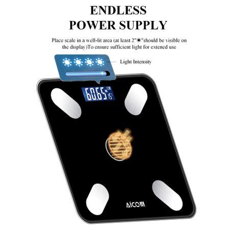 AICOM - Solar Powered Rechargeable Smart Body Fat Scale - Image 4