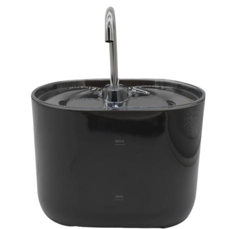 AICOM - 2.2L Pet Water Dispenser Fountain with Stainless Steel Tap - Black, Transparent