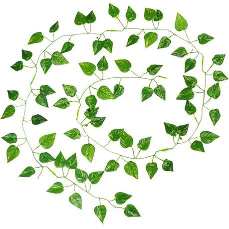 12 Strands 70 Leaves Artificial Vines Green Leaves - Epipremnum Aureum