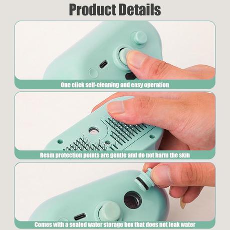 AICOM - Rechargeable Pet Spray Comb with Fur Removal Function - Purple - Image 6