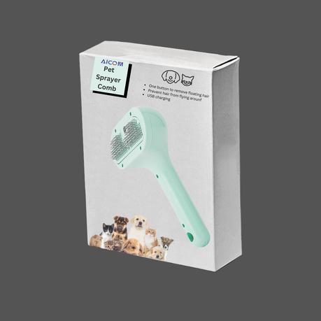 AICOM - Rechargeable Pet Spray Comb with Fur Removal Function - Purple - Image 7