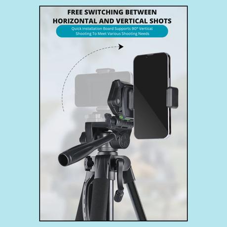 AICOM Aluminum Alloy Tripod for Camera & Smartphone with Storage Bag - Image 3