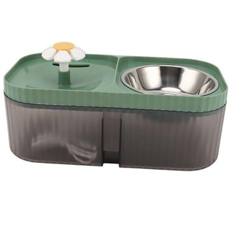 3L Large Capacity 2-in-1 Automatic Pet Water and Food Dispenser - Green