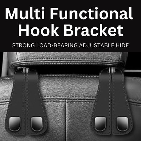 Bestby - Car Backseat Headrest Hanger Organizer with 2 Hooks - Set of 2 - Black - Image 4