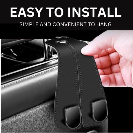 Bestby - Car Backseat Headrest Hanger Organizer with 2 Hooks - Set of 2 - Black - Image 5