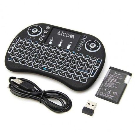 AICOM - Backlit Wireless Mini Keyboard Mouse Combo with Touchpad