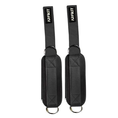 ARFAST-Workout Ankle Straps with Stainless Steel Rings Velcro Closure(Pair) - Black