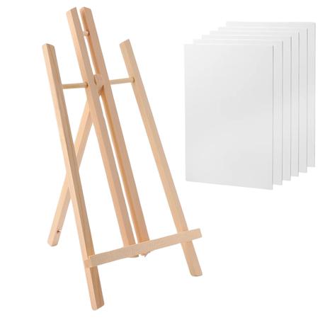 Arfast - 6 Pack Tabletop Easel And Canvas Combo For Painting/Display/Kraft - M