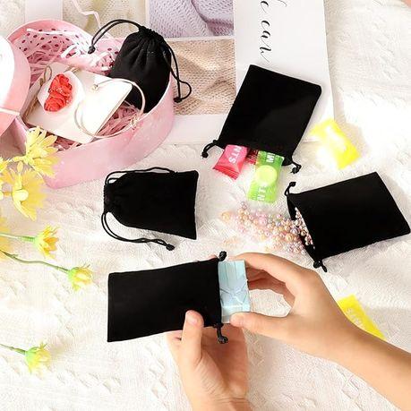 Bestby - 50pcs Velvet Drawstring Bags for Jewellery/Gifts - Black - L - Image 3