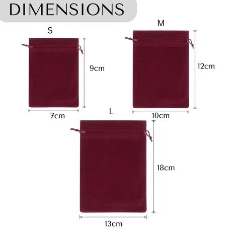 Bestby - 50pcs Velvet Drawstring Bags for Jewellery/Gifts - Red - S - Image 11