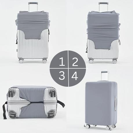 Bestby-2 Washable Anti-Scratch Luggage Covers & 16 Silicon Wheel Protectors - Grey - Image 14