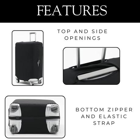 Bestby-2 Washable Anti-Scratch Luggage Covers & 16 Silicon Wheel Protectors - Grey - Image 4