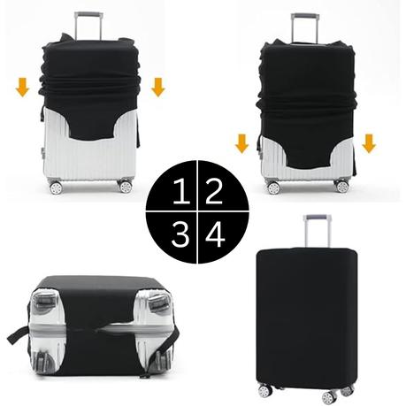 Bestby-2 Washable Anti-Scratch Luggage Covers & 16 Silicon Wheel Protectors - Grey - Image 5