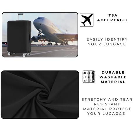 Bestby-2 Washable Anti-Scratch Luggage Covers & 16 Silicon Wheel Protectors - Grey - Image 6