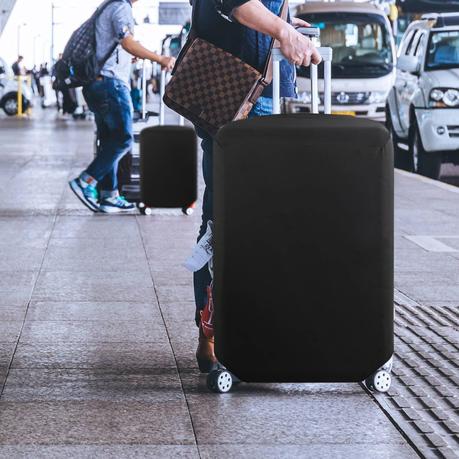 Bestby-2 Washable Anti-Scratch Luggage Covers & 16 Silicon Wheel Protectors - Grey - Image 7