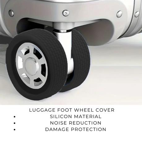 Bestby-2 Washable Anti-Scratch Luggage Covers & 16 Silicon Wheel Protectors - Grey - Image 8