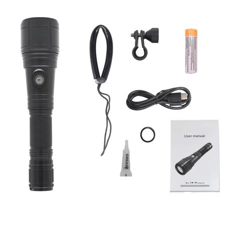 ARFAST - 1400LM Zoomable Scuba Diving Torch Flashlight for Underwater 100m